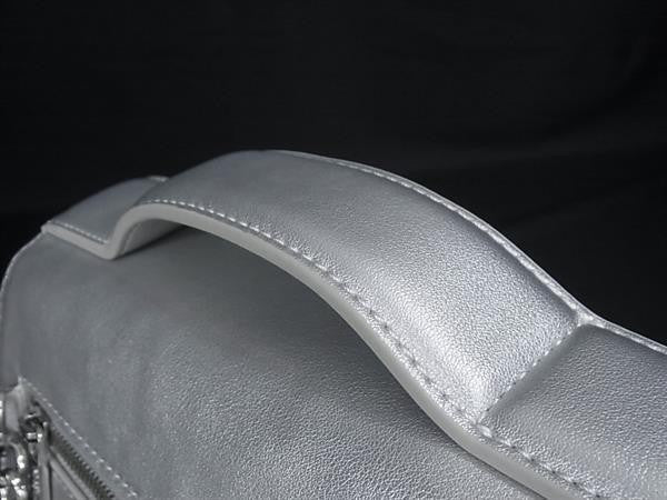 DIESEL ディーゼル ハンドバッグ イニシャルチェーン 2WAY ショルダーバッグ X10075 シルバー系 レザー レディース 超美品