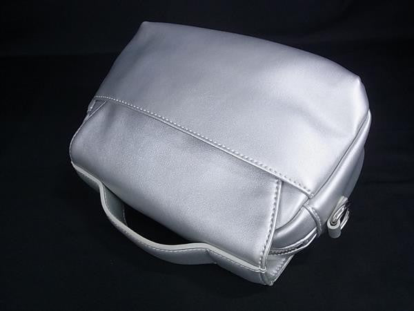 DIESEL ディーゼル ハンドバッグ イニシャルチェーン 2WAY ショルダーバッグ X10075 シルバー系 レザー レディース 超美品