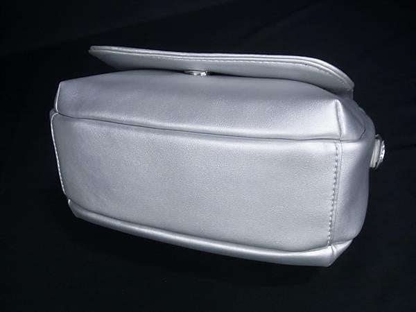 DIESEL ディーゼル ハンドバッグ イニシャルチェーン 2WAY ショルダーバッグ X10075 シルバー系 レザー レディース 超美品
