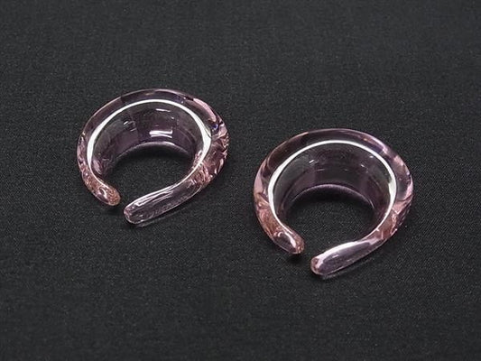 Baccarat バカラ イヤリング クレオール イヤーカフ クリアピンク系 クリスタルガラス レディース 両耳用 超美品