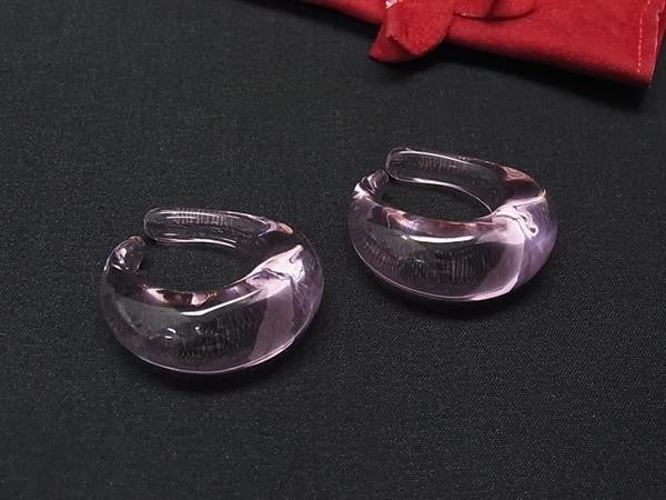 Baccarat バカラ イヤリング クレオール イヤーカフ クリアピンク系 クリスタルガラス レディース 両耳用 超美品