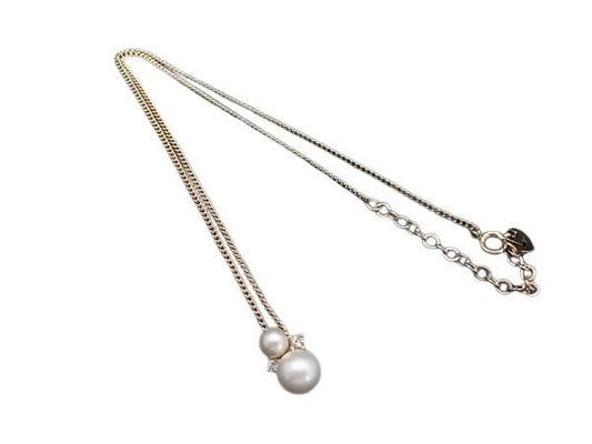 Christian Dior ディオール ネックレス ゴールド系 メタル フェイクパール ラインストーン レディース 超美品