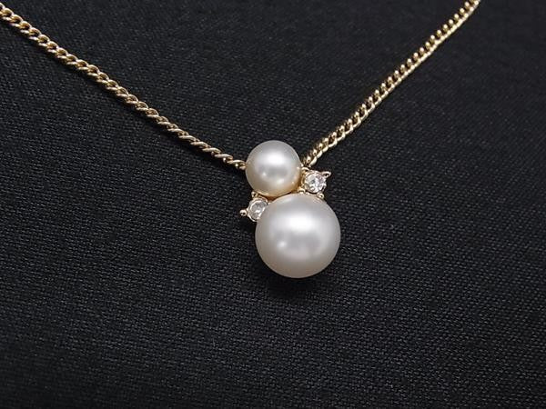 Christian Dior ディオール ネックレス ゴールド系 メタル フェイクパール ラインストーン レディース 超美品