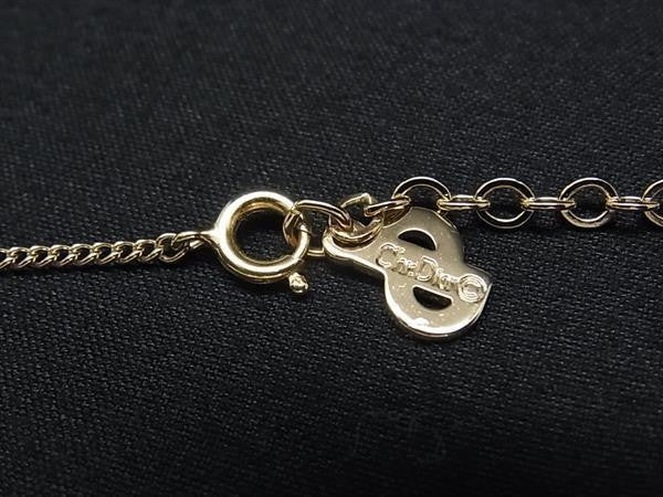 Christian Dior ディオール ネックレス ゴールド系 メタル フェイクパール ラインストーン レディース 超美品