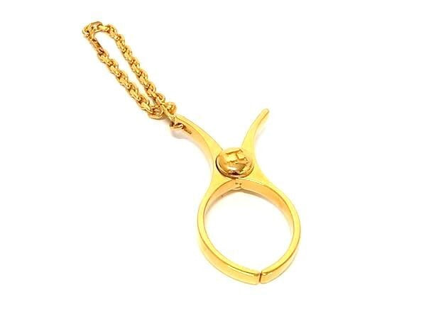 HERMES エルメス キーホルダー フィルー グローブホルダー ゴールド系 メタル ユニセックス 超美品