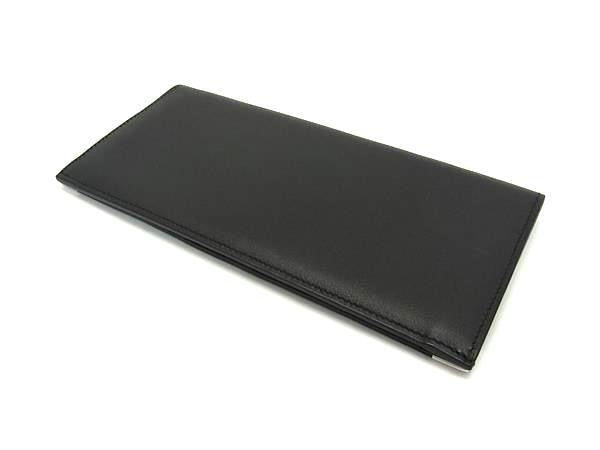 Cartier カルティエ 長財布 カボション ドゥ カルティエ L3000583 ブラック系 レザー メンズ シルバー金具 札入れ 美品
