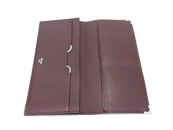 Cartier カルティエ 長財布 カボション ドゥ カルティエ L3000583 ブラック系 レザー メンズ シルバー金具 札入れ 美品