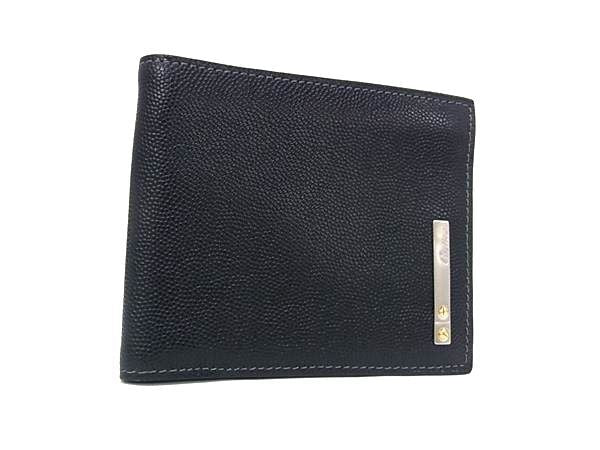 Cartier カルティエ 二つ折り財布 サントス ドゥ カルティエ L3000773 ブラック系 レザー メンズ 札入れ 美品