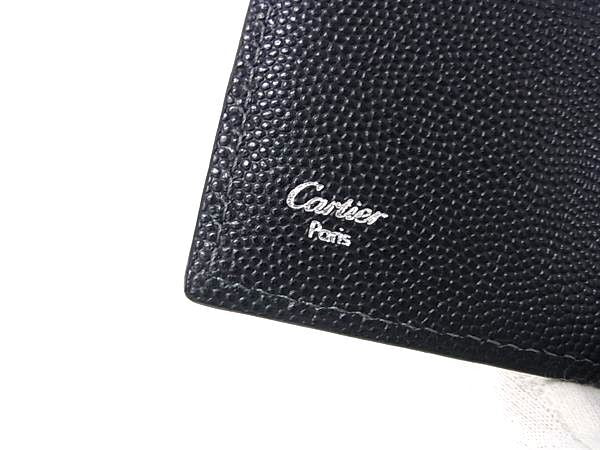 Cartier カルティエ 二つ折り財布 サントス ドゥ カルティエ L3000773 ブラック系 レザー メンズ 札入れ 美品