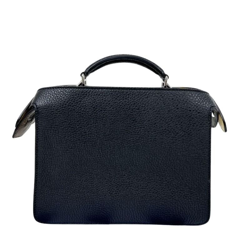 FENDI フェンディ ハンドバッグ セレリア ピーカブー アイシーユー スモール 7VA530 ブラック系 レザー ユニセックス 2WAY ショルダーバッグ シルバー金具 美品