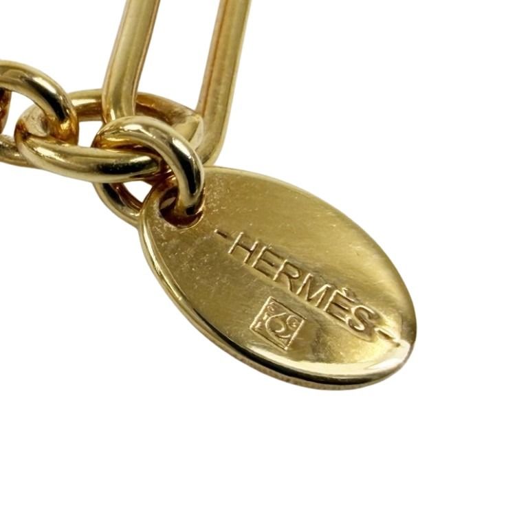 HERMES エルメス ネックレス エリタージュ エスケトル PM モーヴペール ピンクゴールド系 メタル レザー レディース 美品