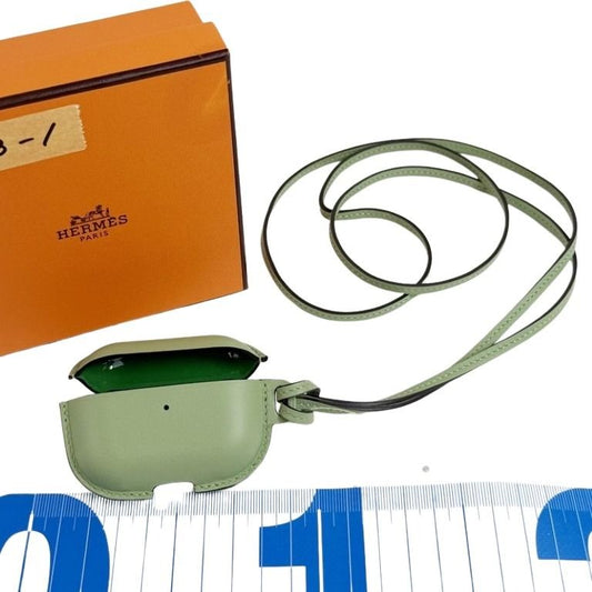 HERMES エルメス イヤホンケース Air Pods Pro 2 用ケース グリーン系 スイフト ユニセックス 超美品
