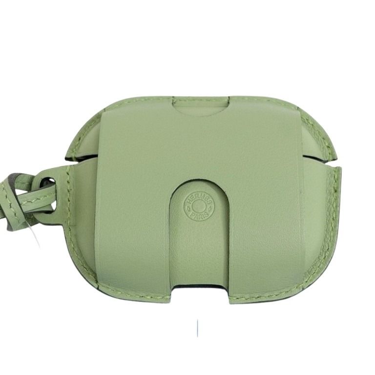 HERMES エルメス イヤホンケース Air Pods Pro 2 用ケース グリーン系 スイフト ユニセックス 超美品