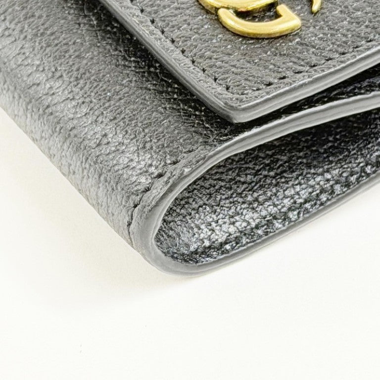 GUCCI グッチ イヤホンケース GGマーモント AirPodsケース 645117 ブラック系 レザー ユニセックス ゴールド金具 超美品