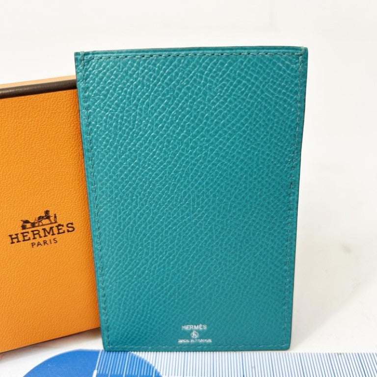 HERMES エルメス カードケース Petit h プティ アッシュ ブルーマリン×ブルーパオン×カプシーヌ系 アリゲーター/カーフ/トリヨン/シェーヴル ユニセックス 超美品