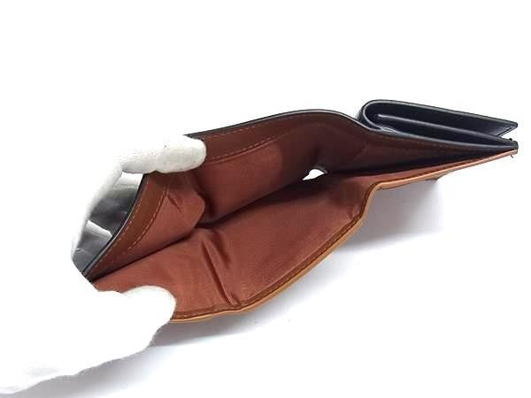 FERRAGAMO フェラガモ 三つ折り財布 ブラック系 レザー レディース 美品