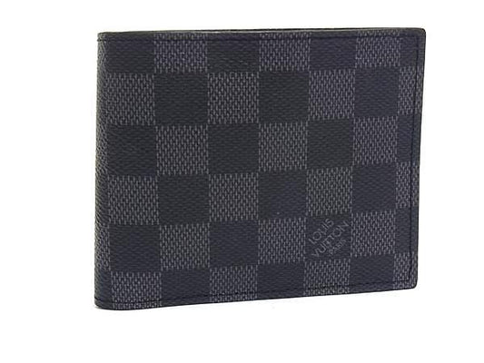 LOUIS VUITTON ルイヴィトン 二つ折り財布 ポルトフォイユマルコNM N63336 ブラック系 ダミエグラフィット メンズ 美品
