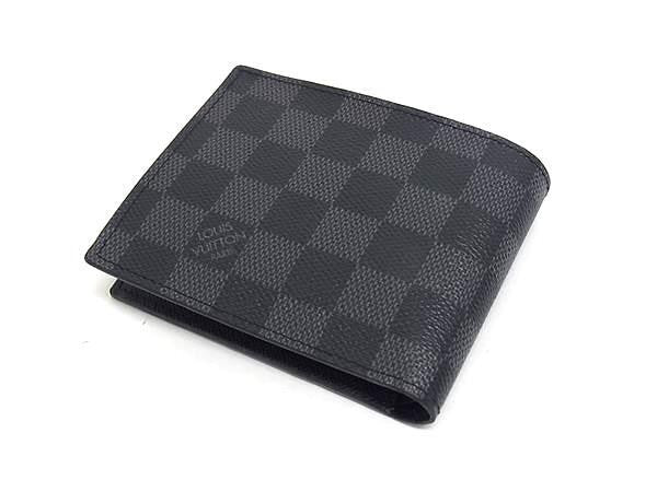 LOUIS VUITTON ルイヴィトン 二つ折り財布 ポルトフォイユマルコNM N63336 ブラック系 ダミエグラフィット メンズ 美品