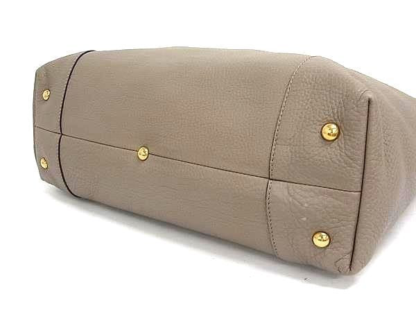 GUCCI グッチ トートバッグ インターロッキングG 309528 グレージュ系 レザー レディース ゴールド金具 美品