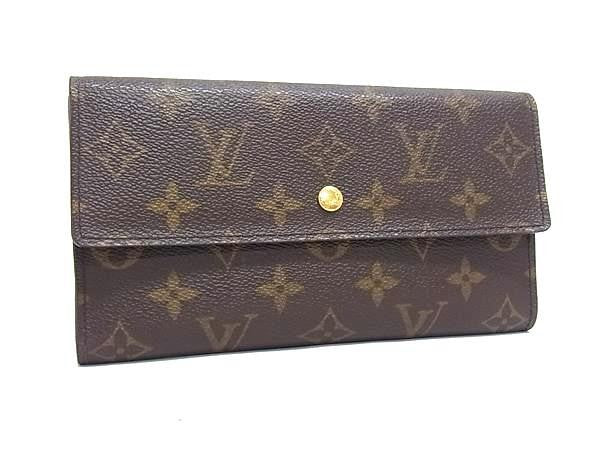 LOUIS VUITTON ルイヴィトン 長財布 ポルトトレゾール インターナショナル M61215 ブラウン系 モノグラム レディース 三つ折り 美品