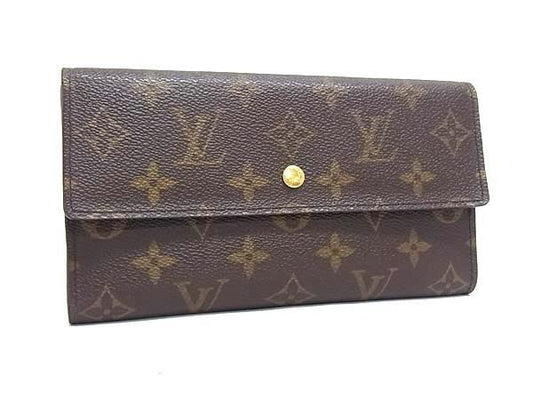 LOUIS VUITTON ルイヴィトン 長財布 ポルトトレゾール インターナショナル M61215 ブラウン系 モノグラム レディース 三つ折り 美品