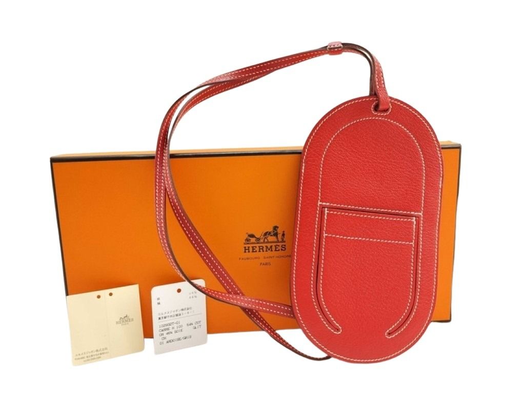 HERMES エルメス ショルダーバッグ インザループトゥーゴーPM ルージュトマト系 シェーブル レディース 美品