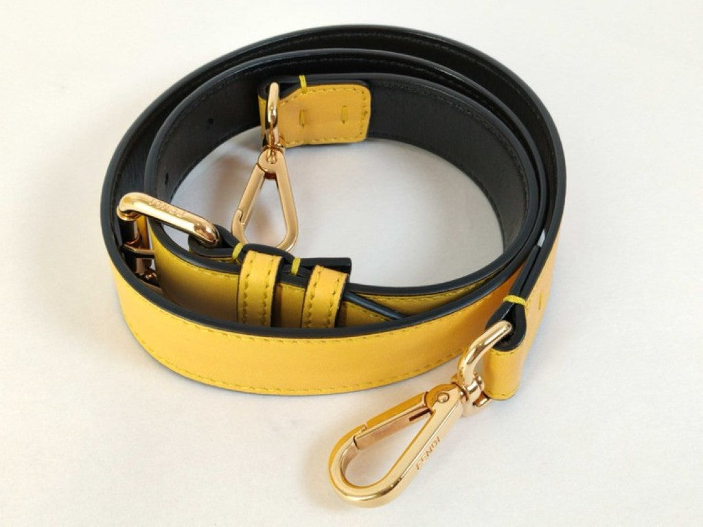 FENDI フェンディ ハンドバッグ スモールショッピングバッグ 7VA512 イエロー系 レザー レディース 2WAY 美品