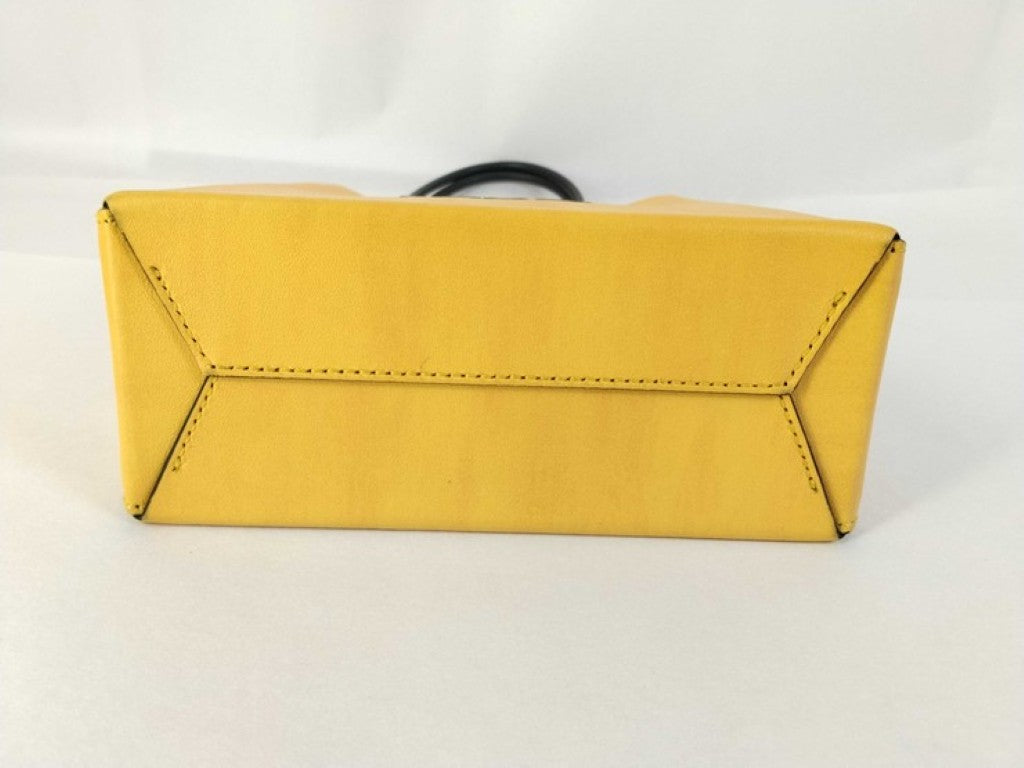 FENDI フェンディ ハンドバッグ スモールショッピングバッグ 7VA512 イエロー系 レザー レディース 2WAY 美品
