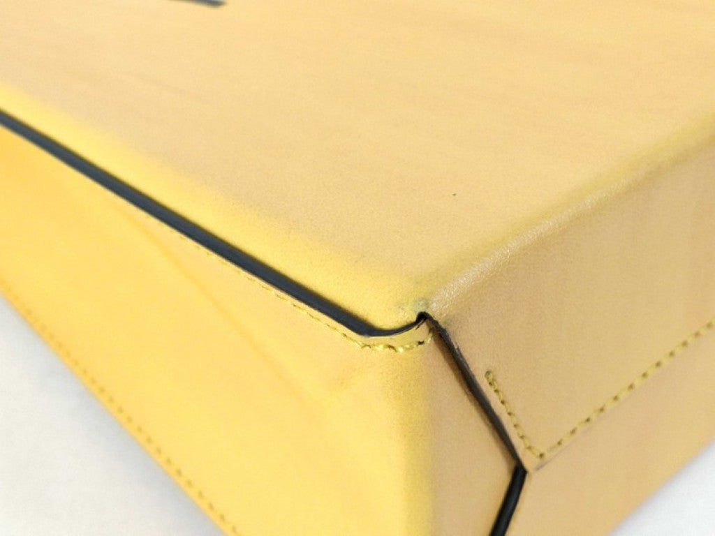 FENDI フェンディ ハンドバッグ スモールショッピングバッグ 7VA512 イエロー系 レザー レディース 2WAY 美品