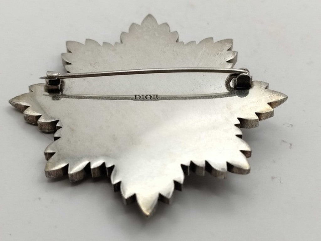 ChristianDior クリスチャンディオール ブローチ 1947 シグネチャー ブローチ BUFFALO STAR シルバー系 メタル メンズ ラインストーン 美品