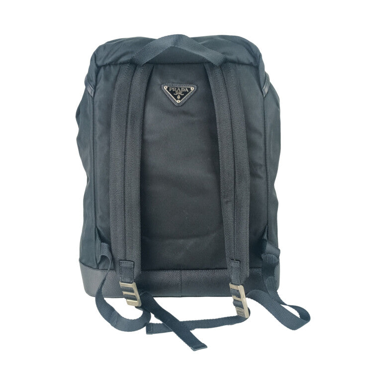 PRADA プラダ リュックサック バックパック V163 ブラック系 ナイロン メンズ シルバー金具 美品