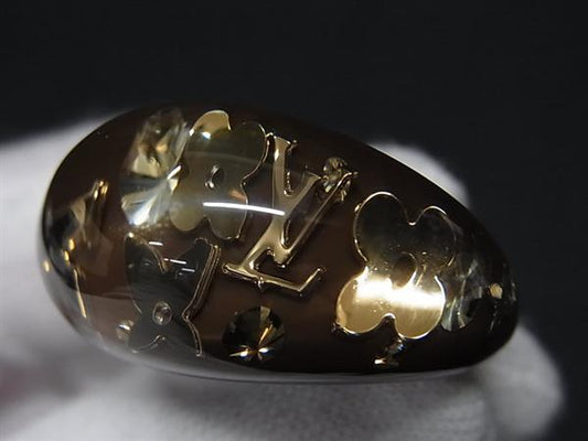 LOUIS VUITTON ルイヴィトン リング 指輪 バーグ アンクルージョンリング ブラウン レジン レディース 美品