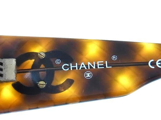CHANEL シャネル サングラス ココマーク マトラッセ 01450 ブラウン系 クリアブラウン プラスチック ユニセックス べっ甲調 美品