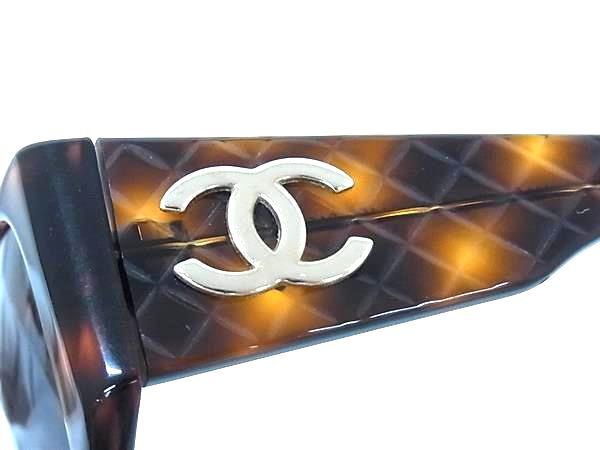 CHANEL シャネル サングラス ココマーク マトラッセ 01450 ブラウン系 クリアブラウン プラスチック ユニセックス べっ甲調 美品