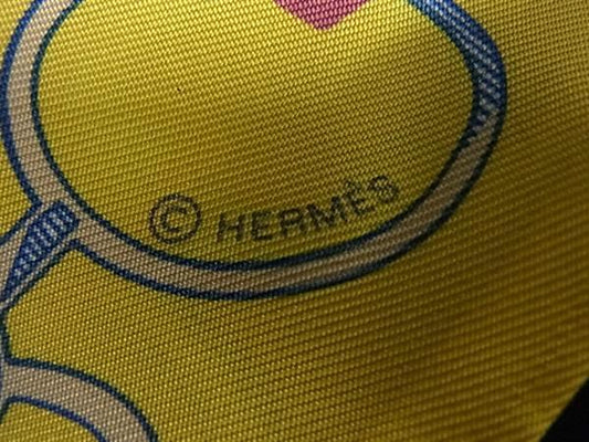 HERMES エルメス リボンスカーフ ツイリー マルチカラー シルク100% レディース Do Re Boucles 美品