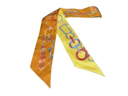 HERMES エルメス リボンスカーフ ツイリー マルチカラー シルク100% レディース Do Re Boucles 美品