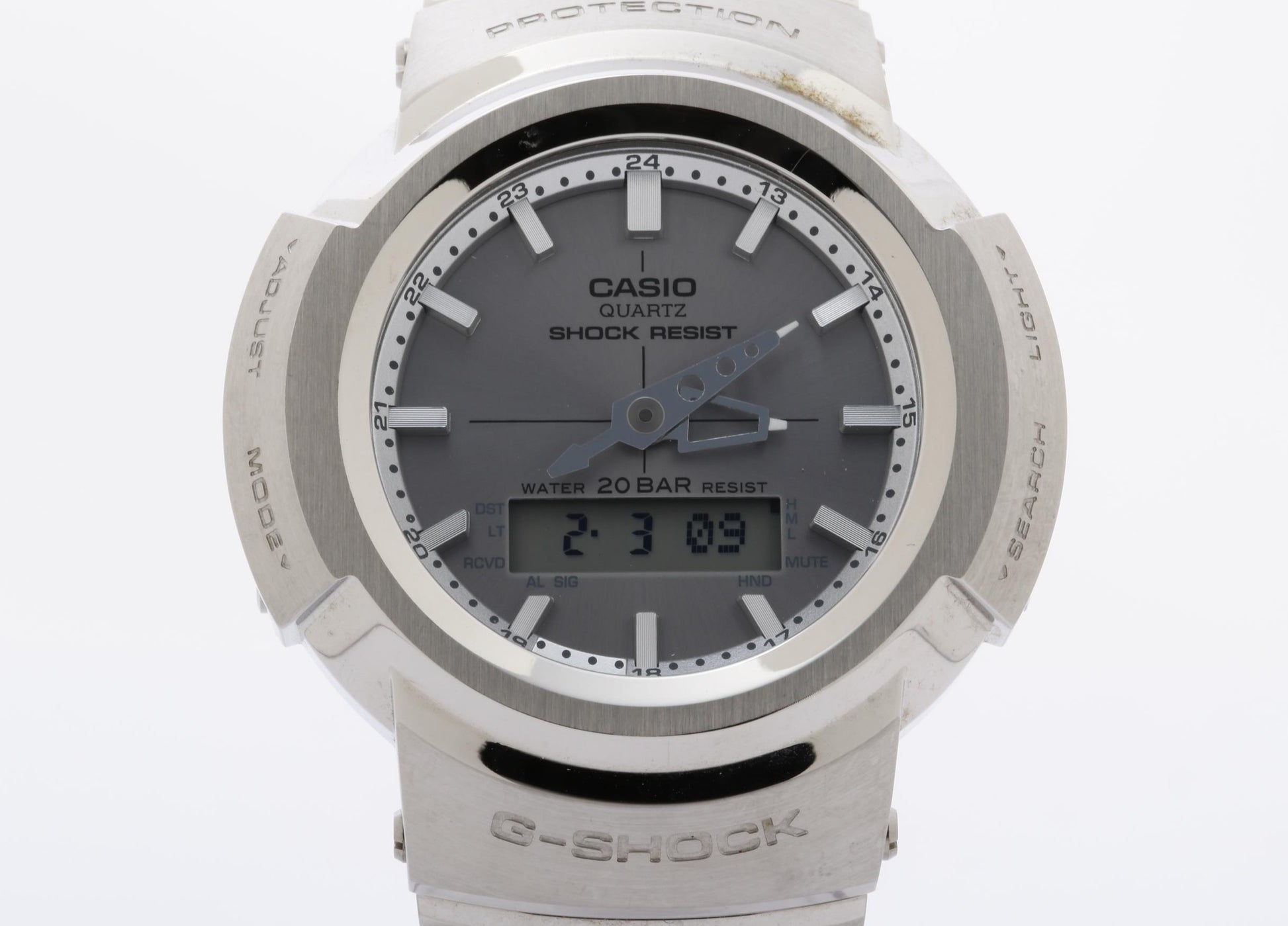 CASIO カシオ 時計 GSHOCK FULL METAL AW500 SERIES AWM500D1A8JF シルバー ステンレススチール メンズ デジアナ 美品