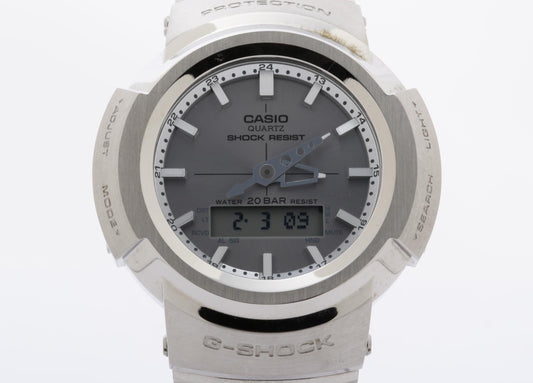 CASIO カシオ 時計 GSHOCK FULL METAL AW500 SERIES AWM500D1A8JF シルバー ステンレススチール メンズ デジアナ 美品