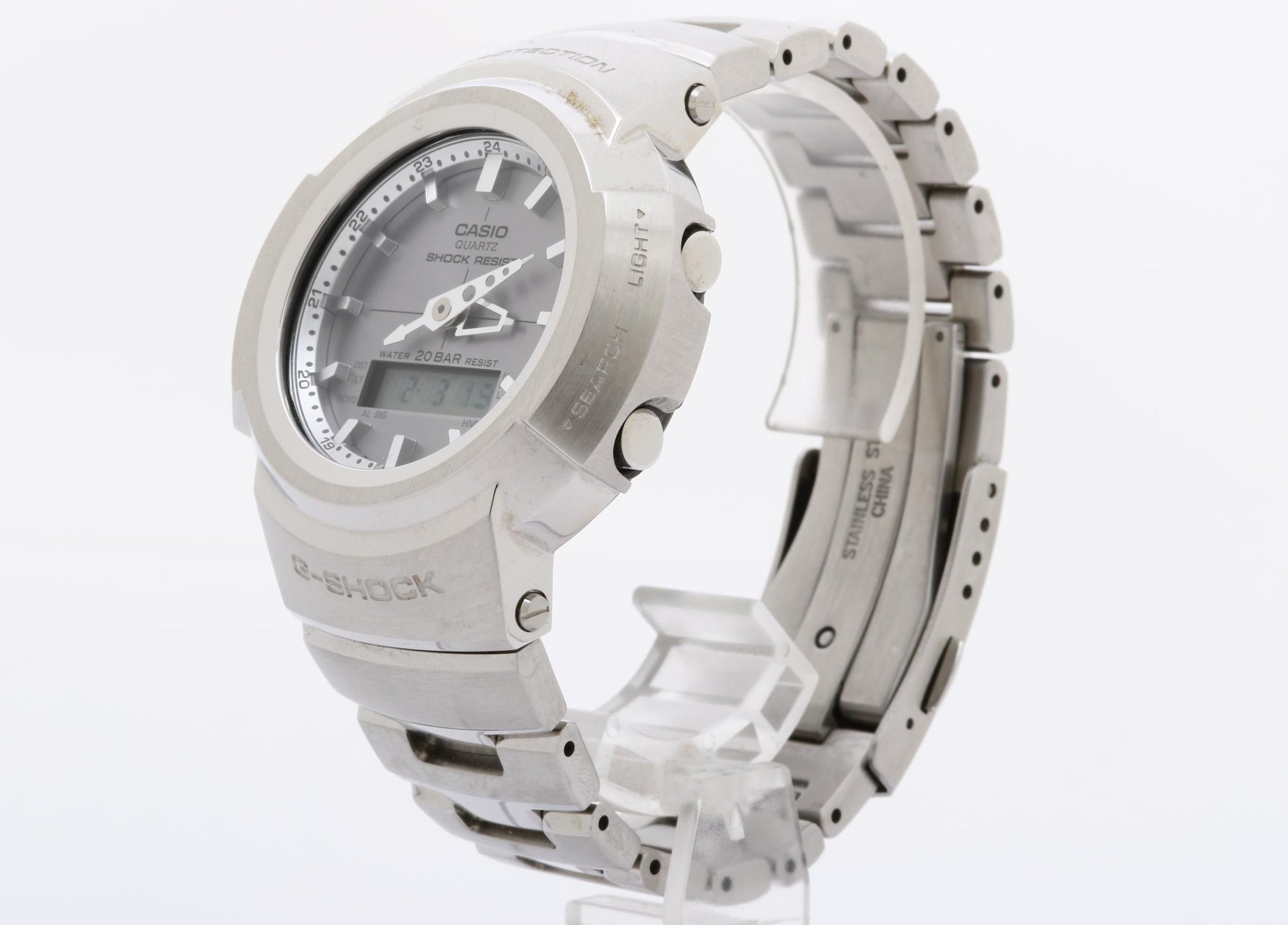 CASIO カシオ 時計 GSHOCK FULL METAL AW500 SERIES AWM500D1A8JF シルバー ステンレススチール メンズ デジアナ 美品