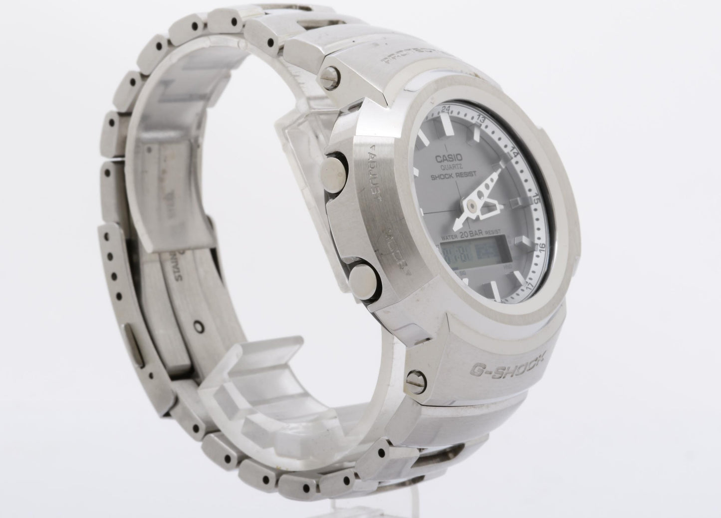 CASIO カシオ 時計 GSHOCK FULL METAL AW500 SERIES AWM500D1A8JF シルバー ステンレススチール メンズ デジアナ 美品