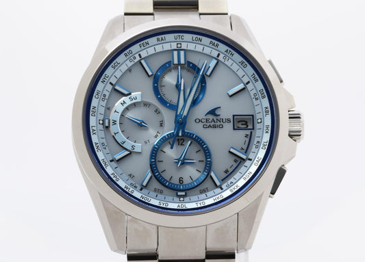 CASIO カシオ 時計 オシアナス クラシックライン OCWT26002AJF アイスブルー シルバー チタン メンズ アナログ 新古未使用展示品