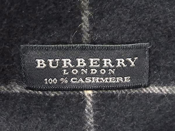 BURBERRY バーバリー マフラー ネイビー系×マルチカラー カシミア100% ユニセックス フリンジ 新古未使用展示品