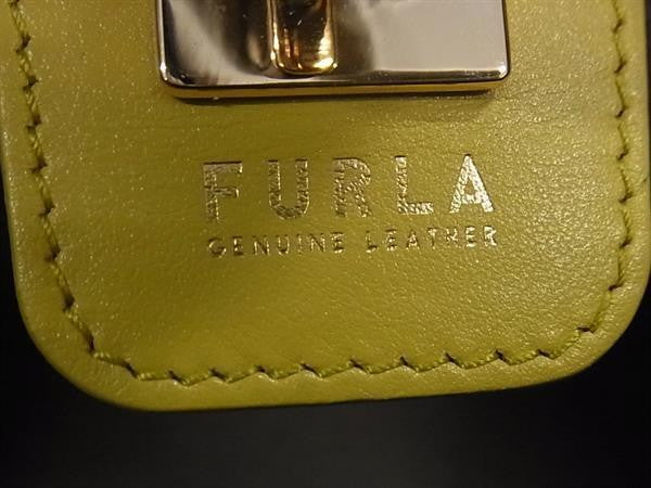 FURLA フルラ ショルダーバッグ GENESI ジェネシー イエロー系 レザー レディース 2WAY ゴールド金具 美品