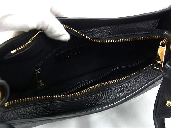 FURLA フルラ ハンドバッグ SFERA スフェラ S HOBO ブラック系 レザー レディース 2WAY ゴールド金具 超美品