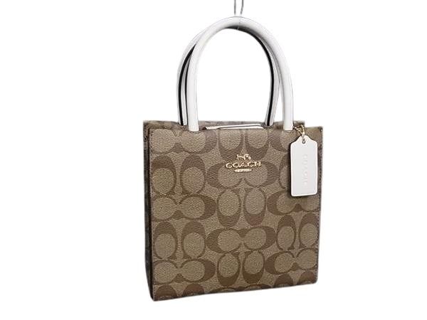 COACH コーチ トートバッグ シグネチャー 5693 ブラウン系 PVC レディース 超美品