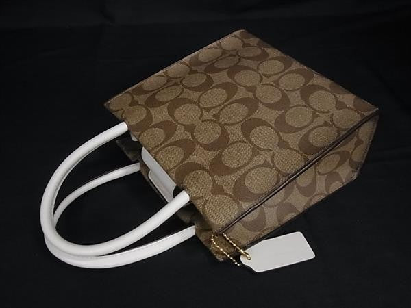 COACH コーチ トートバッグ シグネチャー 5693 ブラウン系 PVC レディース 超美品