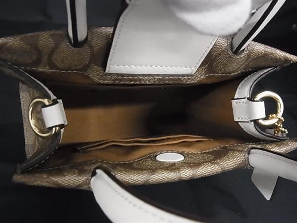 COACH コーチ トートバッグ シグネチャー 5693 ブラウン系 PVC レディース 超美品