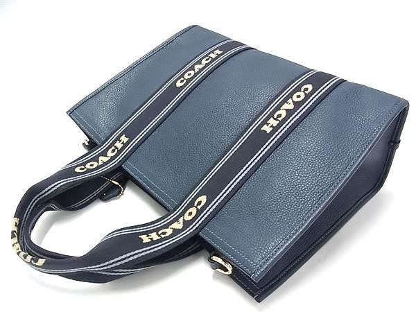COACH コーチ ハンドバッグ スミス CBM10 ブルー系 レザー ユニセックス 2WAY 超美品
