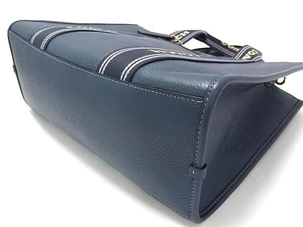 COACH コーチ ハンドバッグ スミス CBM10 ブルー系 レザー ユニセックス 2WAY 超美品