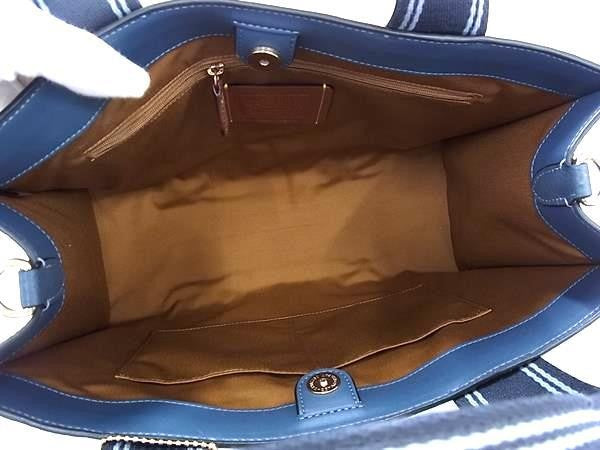 COACH コーチ ハンドバッグ スミス CBM10 ブルー系 レザー ユニセックス 2WAY 超美品